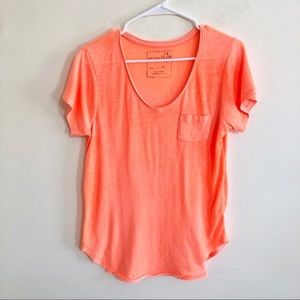 Free People Orange Pocket Tee